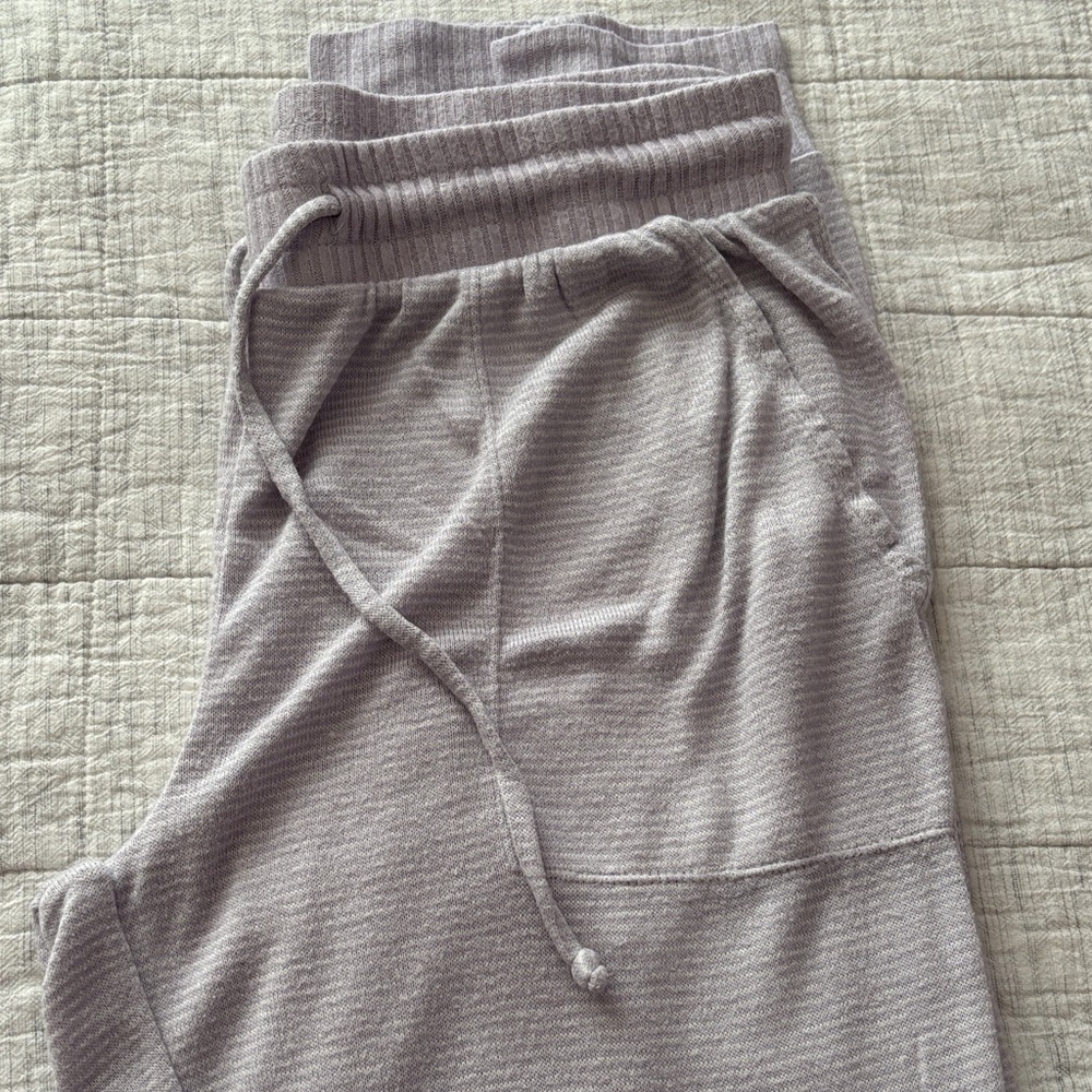 Cozy Light Lavender Stripe Jogger Style Lounge/Sleep Pants - Picture 5 of 6